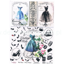 Papier ryżowy  format A4  ( 232 ) suknie, torebki, buty